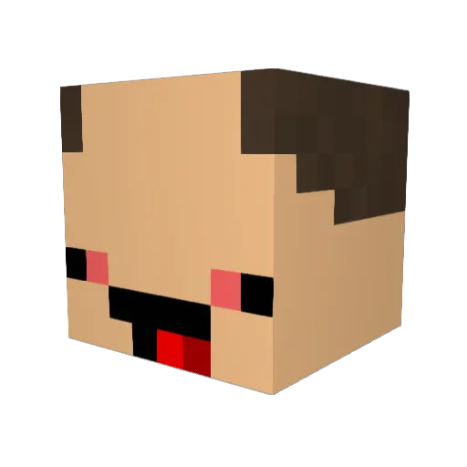 17pm Minecraft avatar head, 3D render