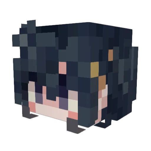 17qy Minecraft avatar head, 3D render