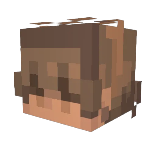 17warm Minecraft avatar head, 3D render