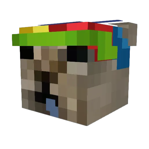 17wxzn6 Minecraft avatar head, 3D render