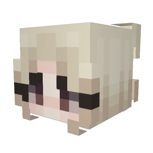 1800Saki Minecraft avatar head, 3D render