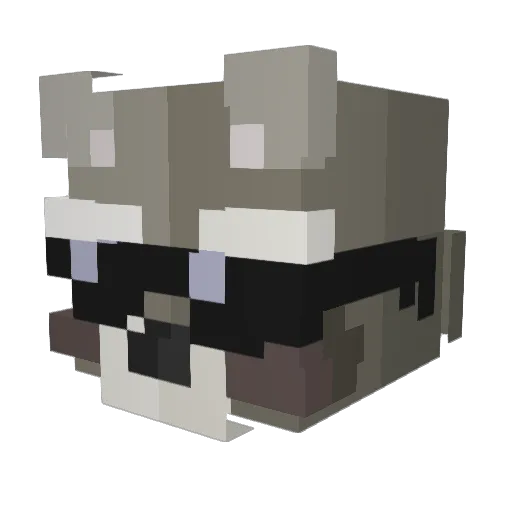 1800_Dark Minecraft avatar head, 3D render