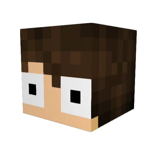 185cm Minecraft avatar head, 3D render