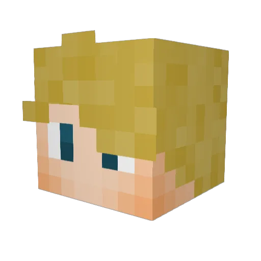 186000mps Minecraft avatar head, 3D render