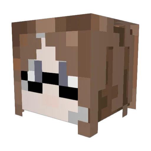 18_kin Minecraft avatar head, 3D render