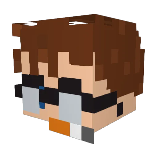 18ers Minecraft avatar head, 3D render