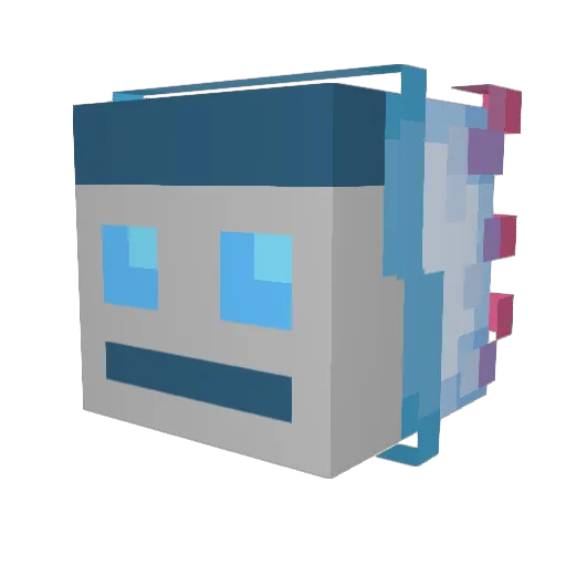 190n Minecraft avatar head, 3D render