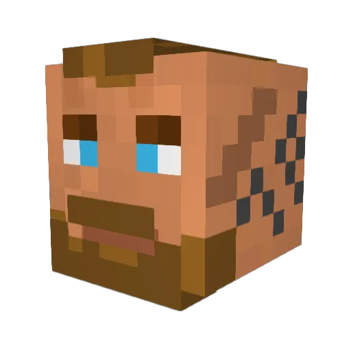 197an Minecraft avatar head, 3D render