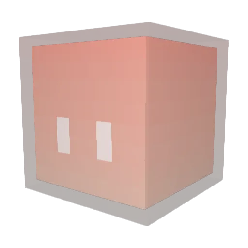 1984ed Minecraft avatar head, 3D render