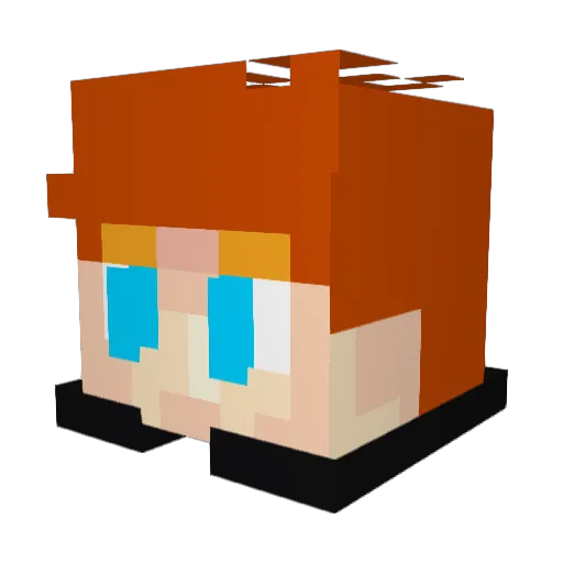 1997Hawke Minecraft avatar head, 3D render