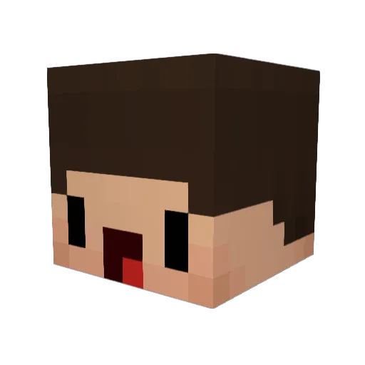 19JPB04 Minecraft avatar head, 3D render