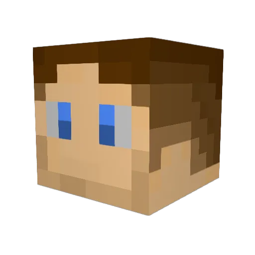 19rl Minecraft avatar head, 3D render