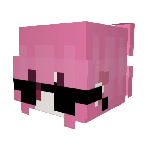 1Ascended Minecraft avatar head, 3D render
