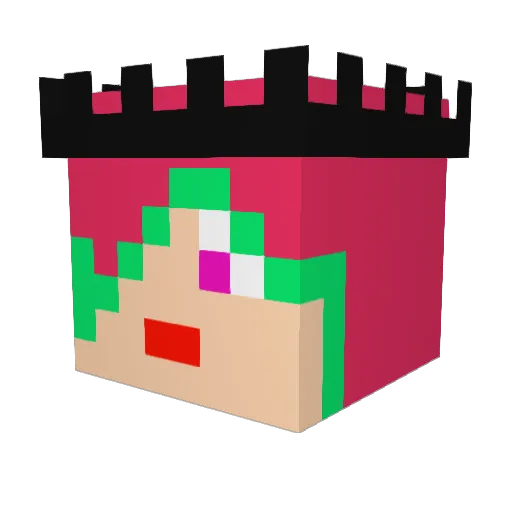 1Asuna8 Minecraft avatar head, 3D render
