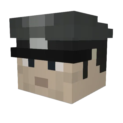 1B3D Minecraft avatar head, 3D render