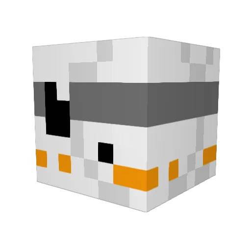 1BB8 Minecraft avatar head, 3D render