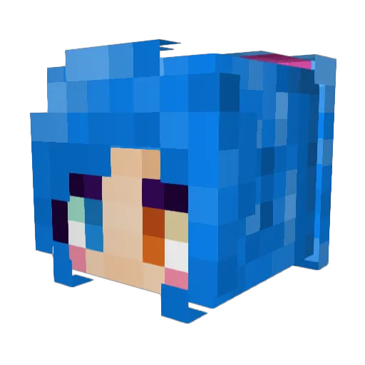 1B_G Minecraft avatar head, 3D render