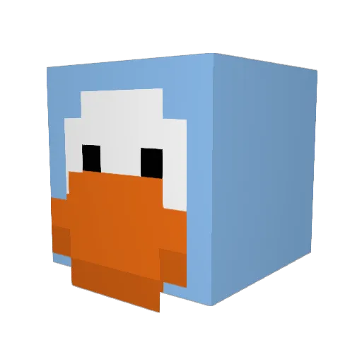 1BadBluePenguin Minecraft avatar head, 3D render