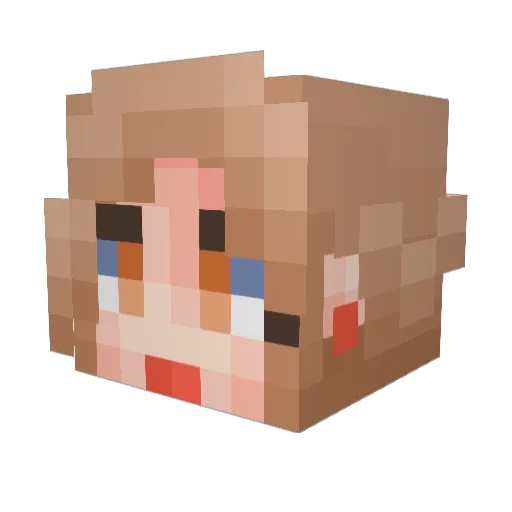 1Belle Minecraft avatar head, 3D render