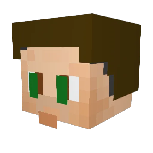 1Bicho Minecraft avatar head, 3D render