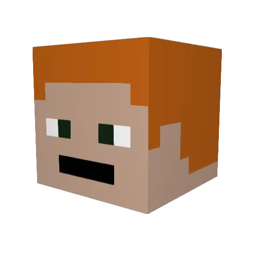 1BigT Minecraft avatar head, 3D render