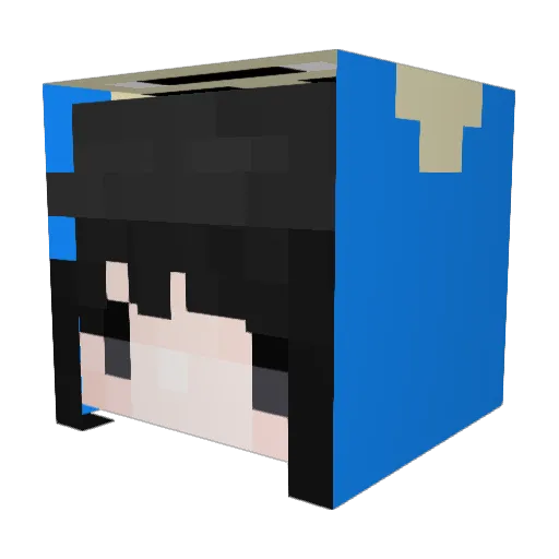 1Bner Minecraft avatar head, 3D render