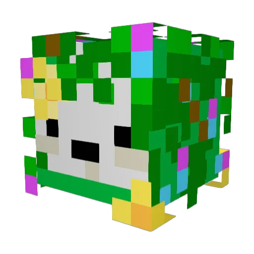 1Bushy Minecraft avatar head, 3D render