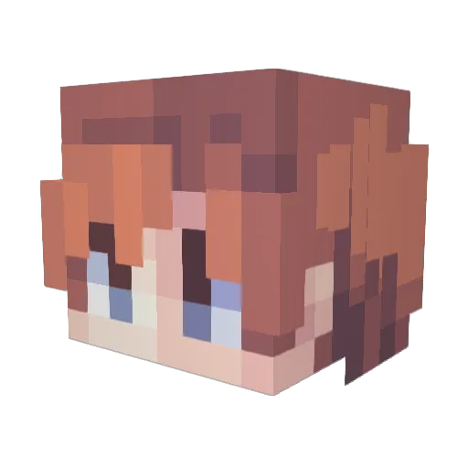 1Cacahuate Minecraft avatar head, 3D render