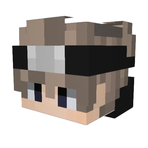 1Cape Minecraft avatar head, 3D render