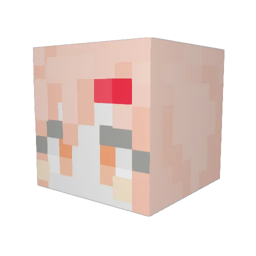 1Chamel Minecraft avatar head, 3D render