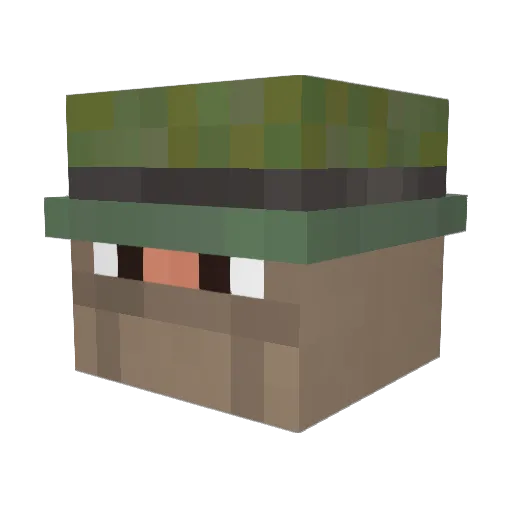 1Chamo Minecraft avatar head, 3D render