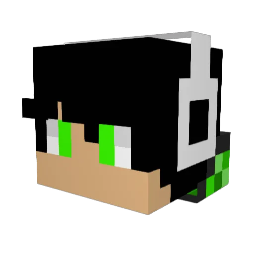 1CreepyCreeper Minecraft avatar head, 3D render
