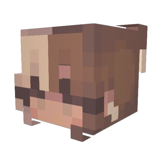 1Crop Minecraft avatar head, 3D render
