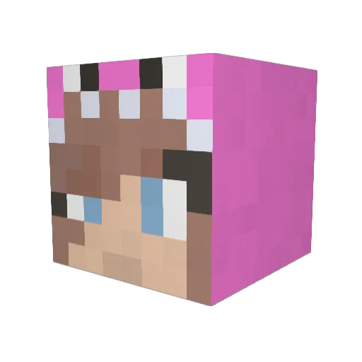 1EMMA1 Minecraft avatar head, 3D render