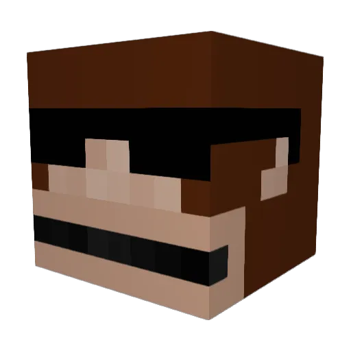 1EMiL189 Minecraft avatar head, 3D render