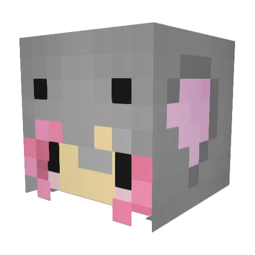 1Elefant Minecraft avatar head, 3D render