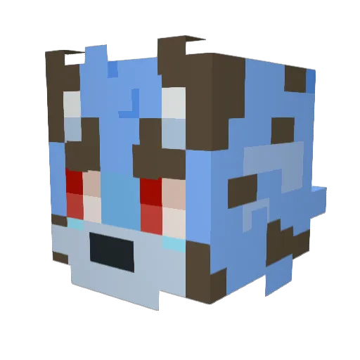 1Feedo Minecraft avatar head, 3D render