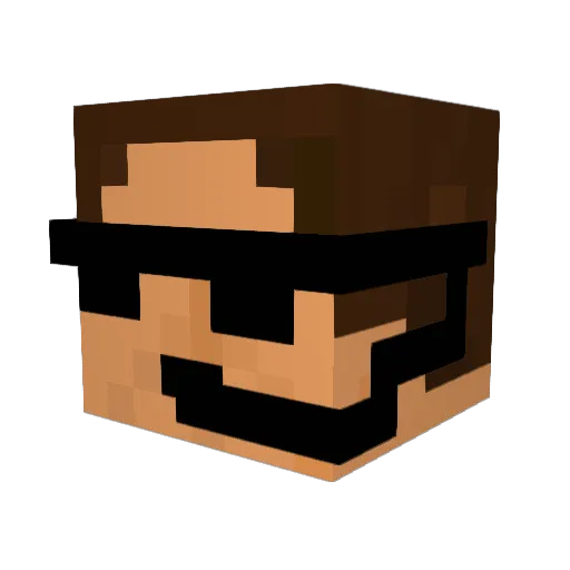 1Fliege Minecraft avatar head, 3D render