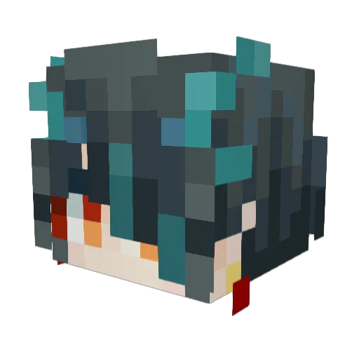 1Goldenglow Minecraft avatar head, 3D render