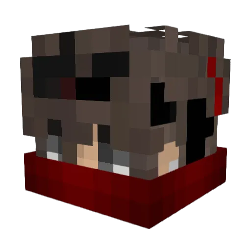 1Ha0 Minecraft avatar head, 3D render