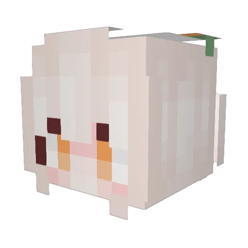 1Halu Minecraft avatar head, 3D render