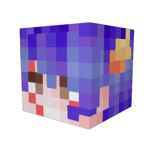 1Hohl Minecraft avatar head, 3D render