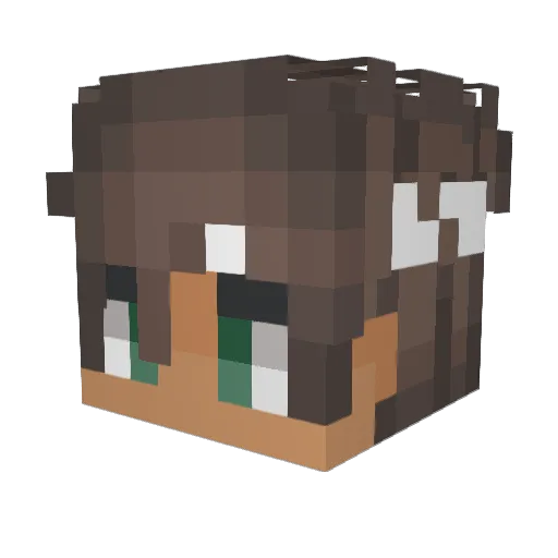 1KleinesRusher Minecraft avatar head, 3D render