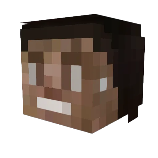1LOSTX Minecraft avatar head, 3D render