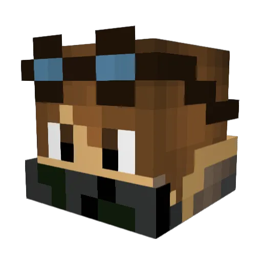 1LivingLikeLarry Minecraft avatar head, 3D render
