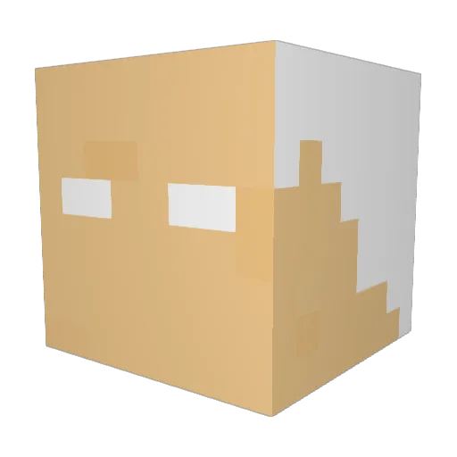 1Lkau04 Minecraft avatar head, 3D render