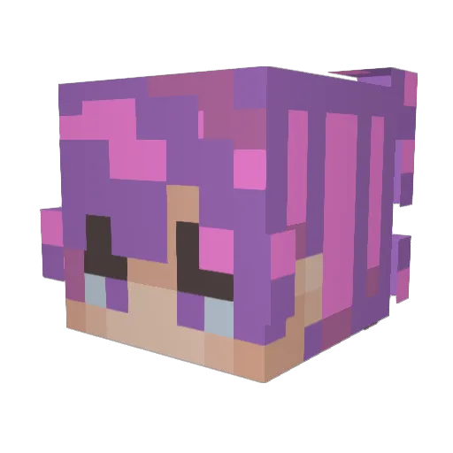 1Lyex Minecraft avatar head, 3D render