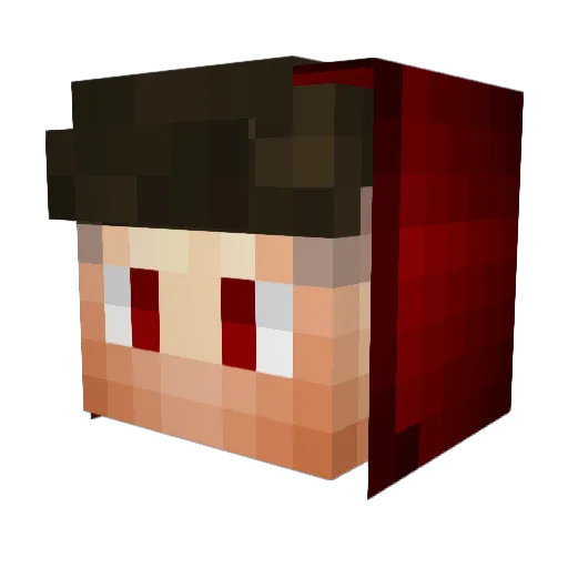 1MR_YouTube1 Minecraft avatar head, 3D render