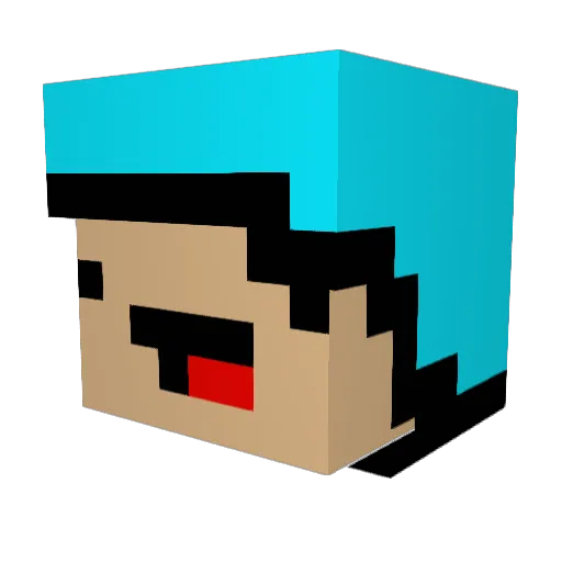 1M_HUNGYR Minecraft avatar head, 3D render