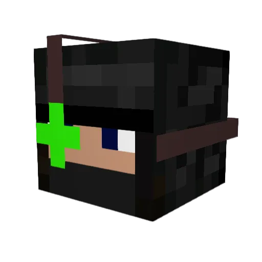 1Manned Minecraft avatar head, 3D render
